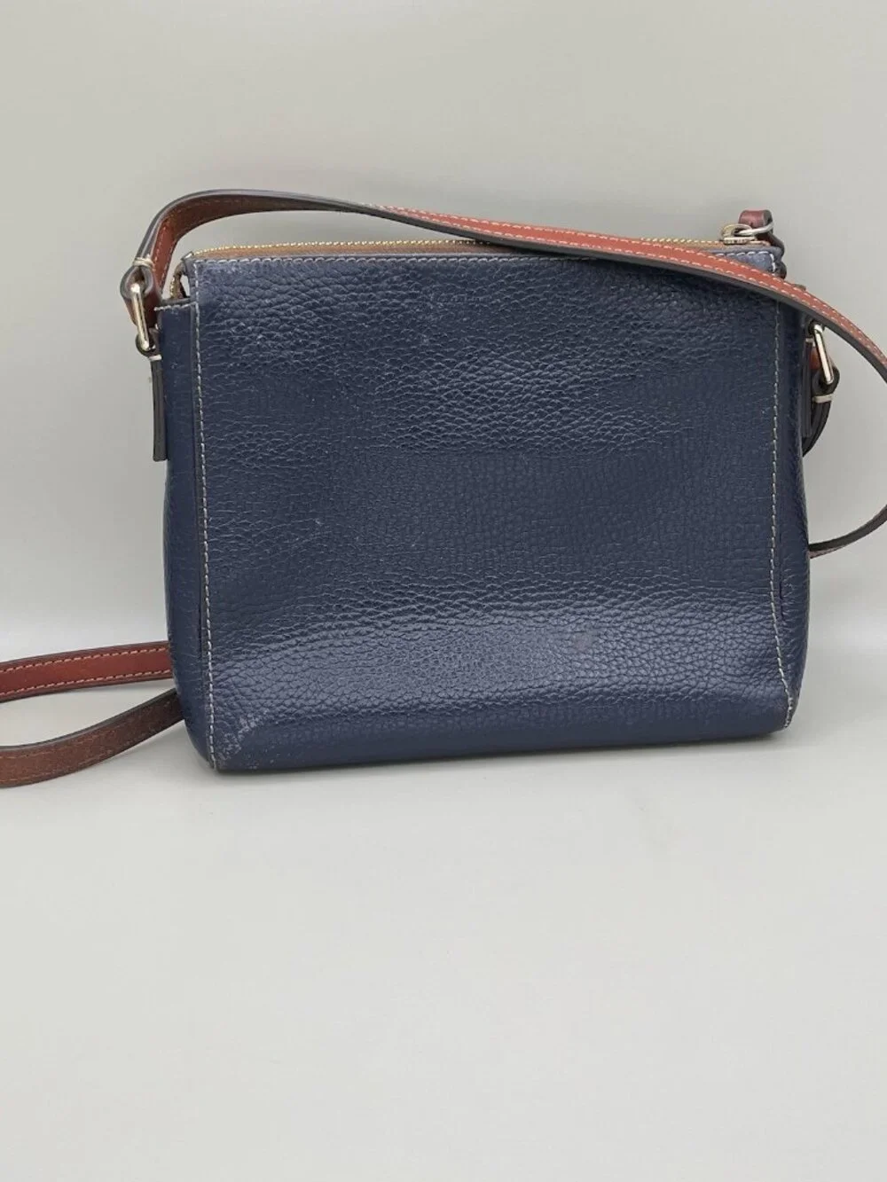 Dooney & Bourke Lexington Crossbody Dark Blue Pebble Grain Leather Bag VTG